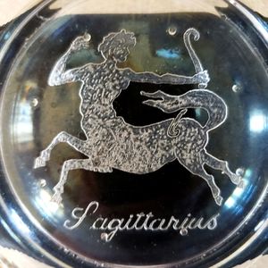 Astrological Sagittarius Vintage Glass Coaster